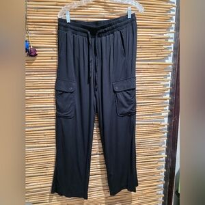 Torrid Wide Leg Black Size 00S Wide Leg Pants Trousers Drawstring Waist